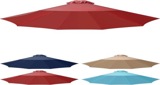 9' Patio Umbrella Replacement Canopy Outdoor Table Market Yard Umbrella Replacement Top Cover, Red